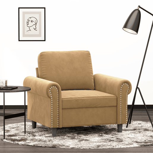 vidaXL Poltrona 60 cm veludo castanho vidaXL Poltrona 60 cm veludo castanho