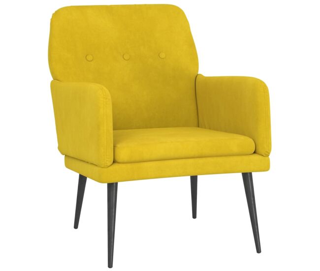 Vidaxl sillón de terciopelo amarillo 62x79x79 cm