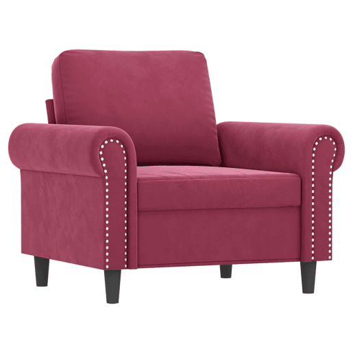 vidaXL Poltrona 60 cm veludo vermelho-tinto