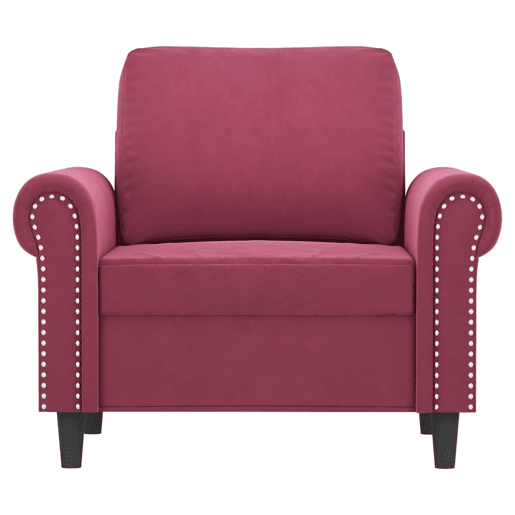 vidaXL Poltrona 60 cm veludo vermelho-tinto