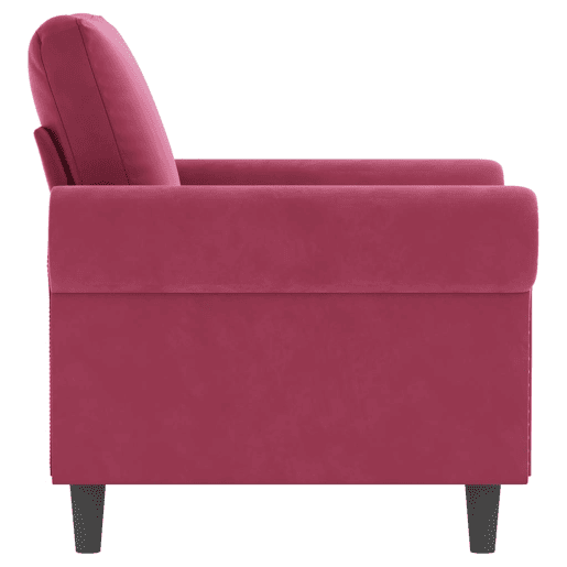 vidaXL Poltrona 60 cm veludo vermelho-tinto