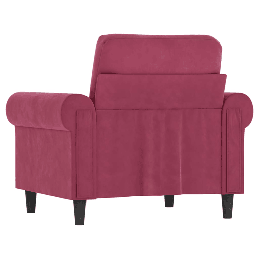 vidaXL Poltrona 60 cm veludo vermelho-tinto