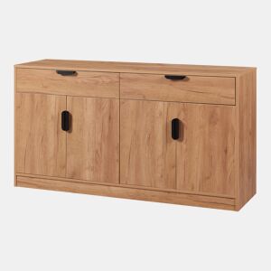 Aparador Varkaus 2 gavetas + 4 portas MDF 75x140x40 cm - Carvalho en.casa.