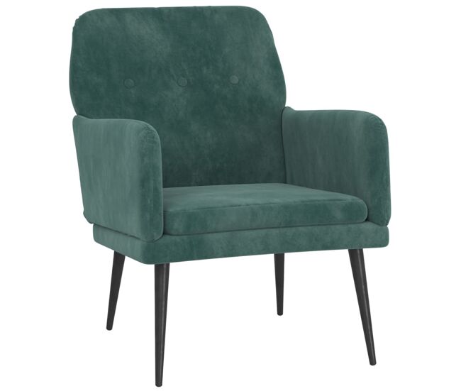Vidaxl sillón de terciopelo verde oscuro 62x79x79 cm