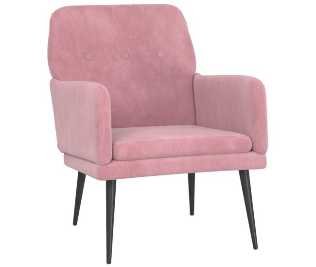 Vidaxl sillón de terciopelo rosa 62x79x79 cm