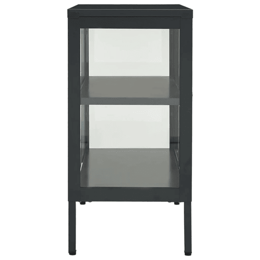 vidaXL Aparador 70x35x70 cm vidro e aço antracite