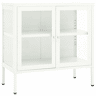 vidaXL Aparador 70x35x70 cm vidro e aço branco