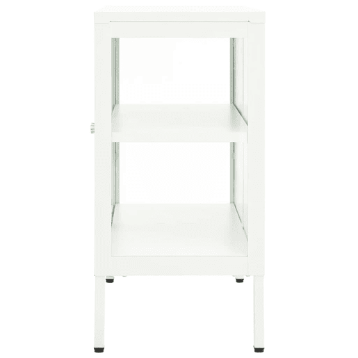 vidaXL Aparador 70x35x70 cm vidro e aço branco