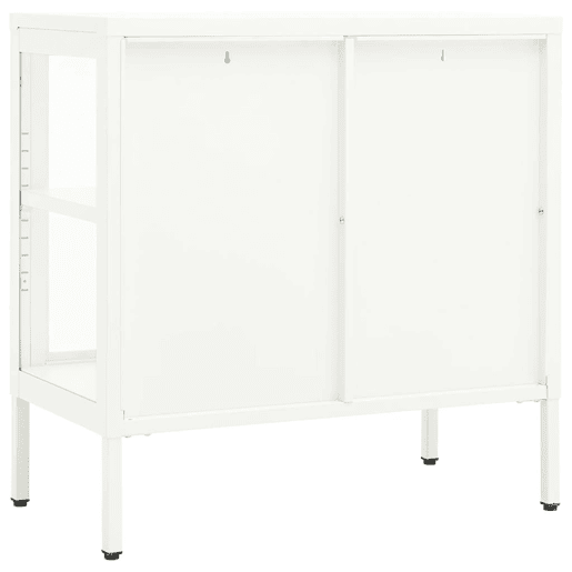 vidaXL Aparador 70x35x70 cm vidro e aço branco