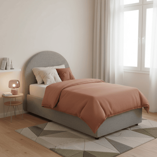 Cama de solteiro de tecido Cama de solteiro de tecido