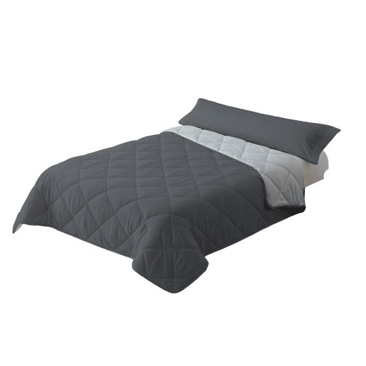 Edredão Enchimento 300gr Cama Reversível Bicolor 135cm (220x220cm) Cinza  Cinza Donegal Collections