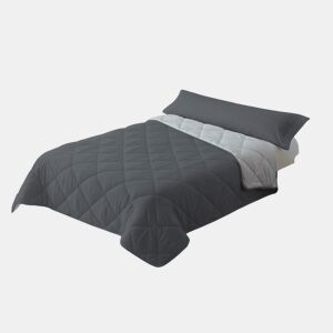 Edredão Enchimento 300gr Cama Reversível Bicolor 135cm (220x220cm) Cinza  Cinza Donegal Collections