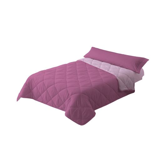 Edredão Enchimento 300gr Cama Reversível Bicolor 135cm (220x220cm) Rosa  Rosa Donegal Collections