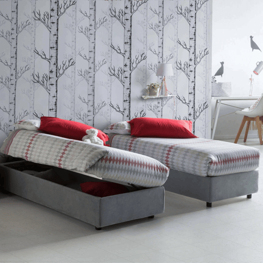 Cama de solteiro de tecido