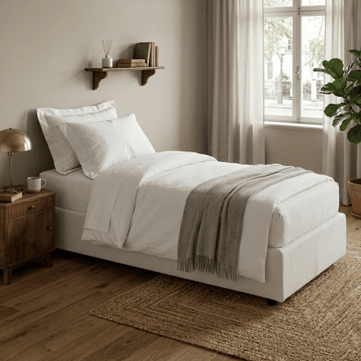 Cama de solteiro de tecido Cama de solteiro de tecido