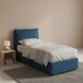 Cama de solteiro de tecido 95x205 Cama de solteiro de tecido 95x205 Azul