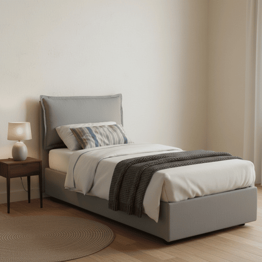 Cama de solteiro de tecido Cama de solteiro de tecido