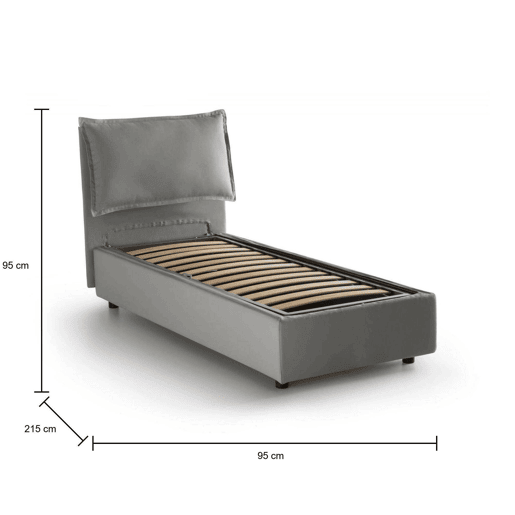 Cama de solteiro de tecido Cama de solteiro de tecido
