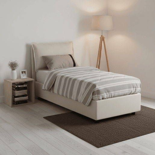 Cama de solteiro de tecido