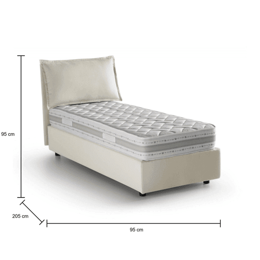 Cama de solteiro de tecido