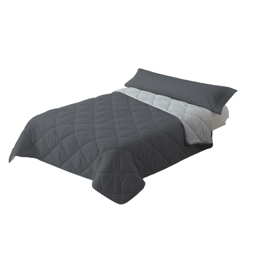 Edredão Enchimento 300gr Cama Reversível Bicolor 105cm (180x220cm) Cinza  Cinza Donegal Collections