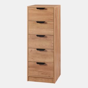 Aparador Varkaus com 5 gavetas MDF 108x40x40 cm - Carvalho en.casa.