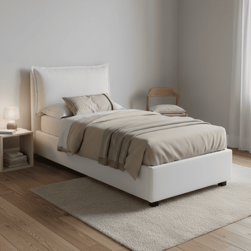 Cama de solteiro de tecido Cama de solteiro de tecido