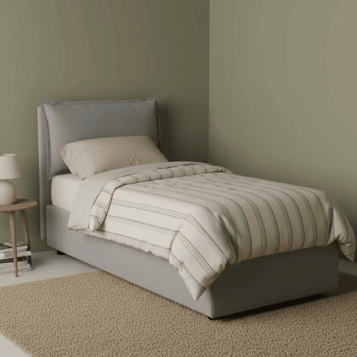 Cama de solteiro de tecido