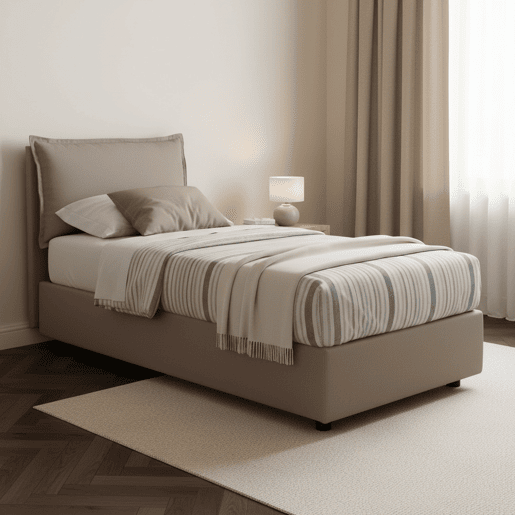 Cama de solteiro de tecido