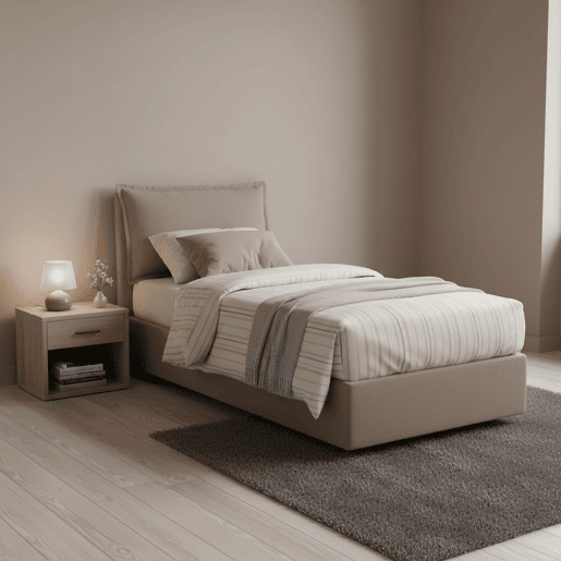 Cama de solteiro de tecido