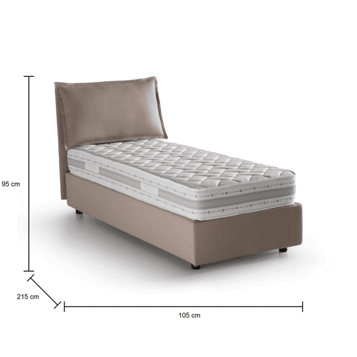 Cama de solteiro de tecido
