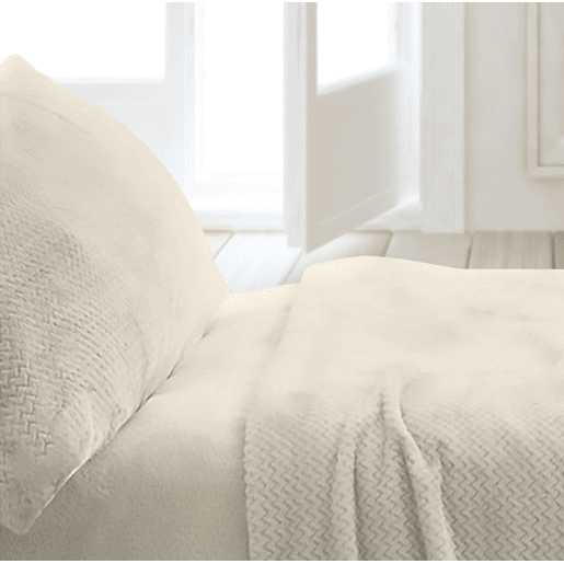 Conjunto de lençóis de inverno Coralina bege liso cama 105cm Donegal Collections