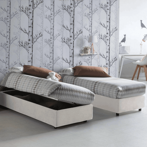 Cama de solteiro de tecido Cama de solteiro de tecido
