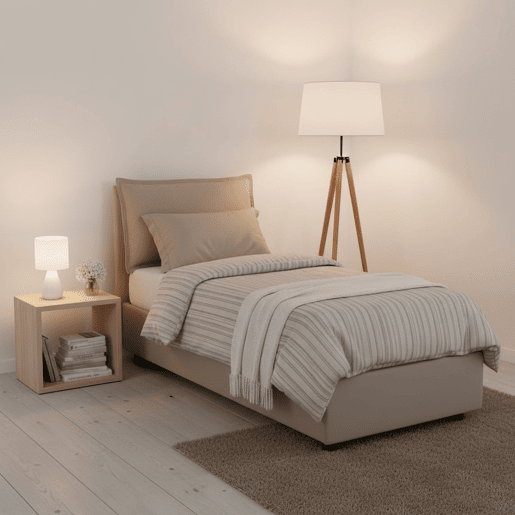 Cama de solteiro de tecido