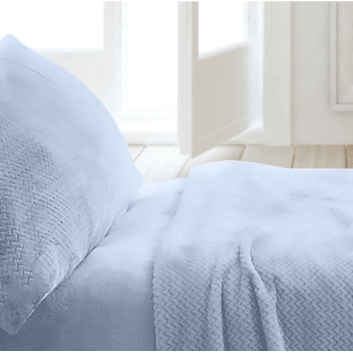 Conjunto de lençóis de inverno Coralina azul liso cama 150cm Donegal Collections