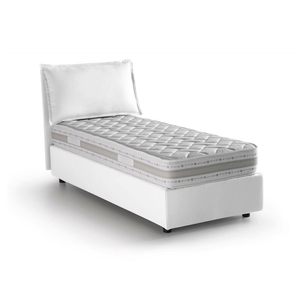 Cama de solteiro de tecido 95x205 Blanco