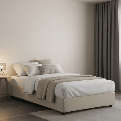 Cama quadrada e meia de tecido