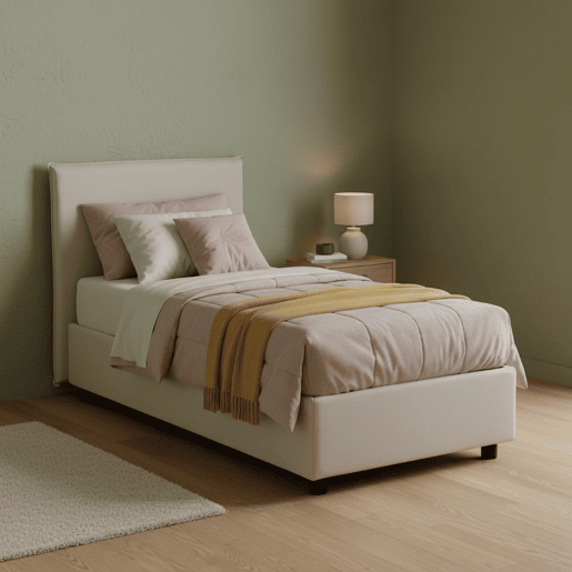 Cama de solteiro de tecido Cama de solteiro de tecido