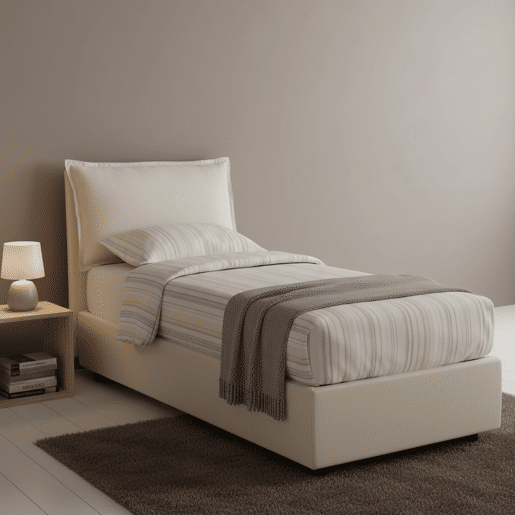 Cama de solteiro de tecido