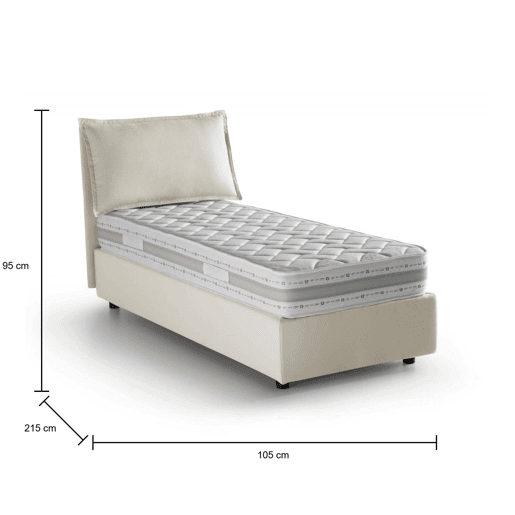 Cama de solteiro de tecido