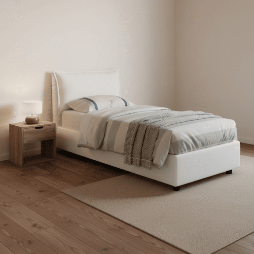 Cama de solteiro de tecido Cama de solteiro de tecido