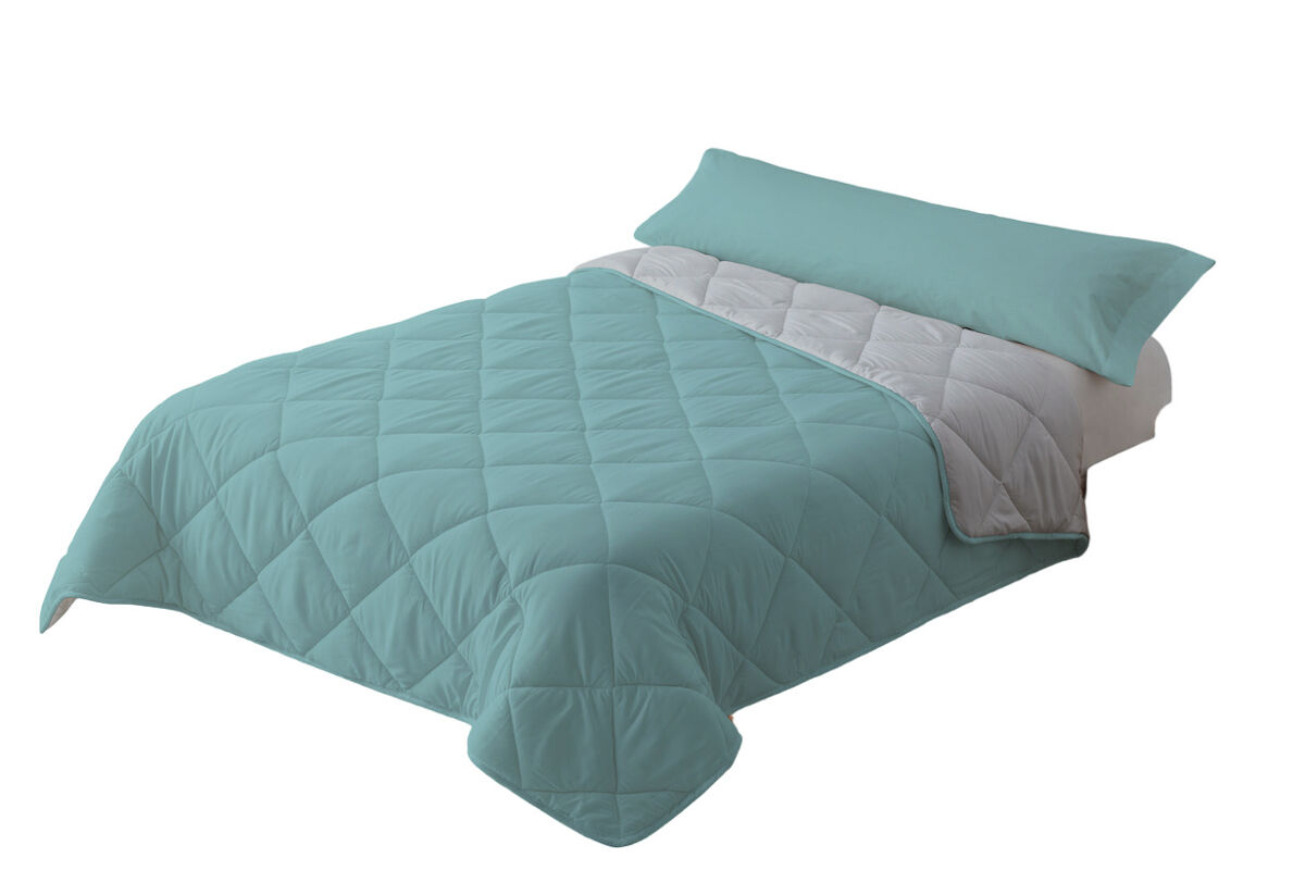 Relleno nórdico 300gr bicolor reversible cama 90cm (150x220cm) aqua / gris donegal collections
