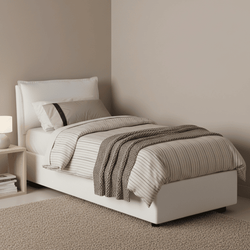 Cama de solteiro de tecido