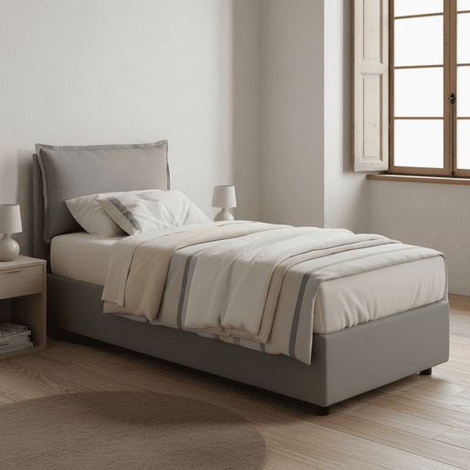 Cama de solteiro de tecido Cama de solteiro de tecido