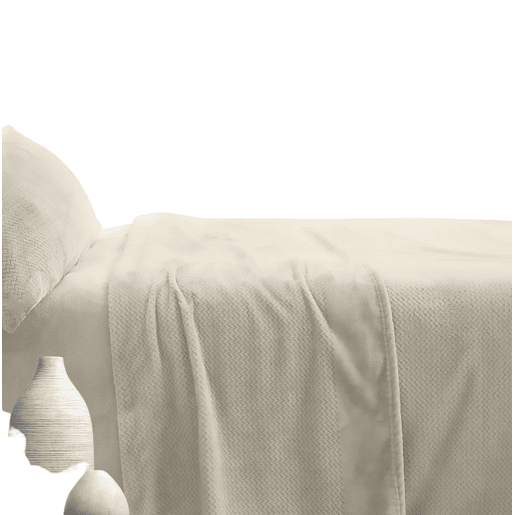Conjunto de lençóis de inverno Coralina bege liso cama 135cm Donegal Collections
