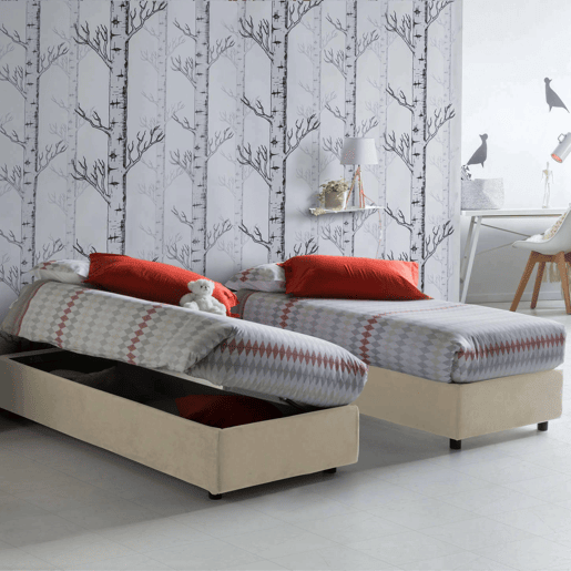 Cama de solteiro de tecido Cama de solteiro de tecido