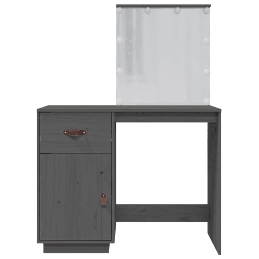 vidaXL Toucador com LEDs 95x50x133,5 cm pinho maciço cinza vidaXL Toucador com LEDs 95x50x133,5 cm pinho maciço cinza