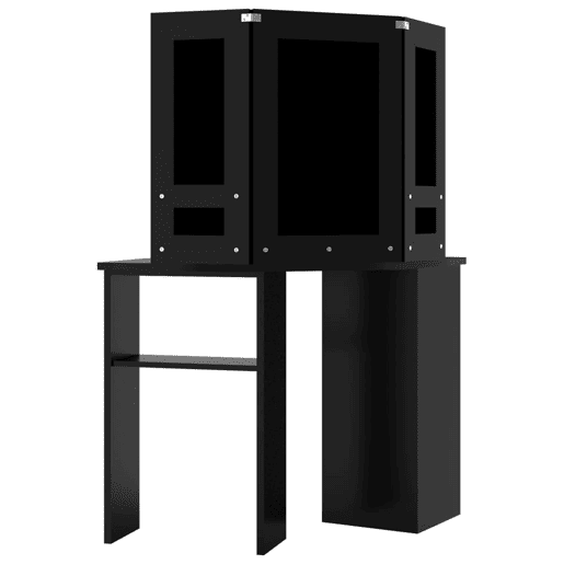 vidaXL Toucador de canto com LED 111x54x141,5 cm preto