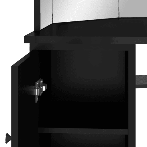 vidaXL Toucador de canto com LED 111x54x141,5 cm preto
