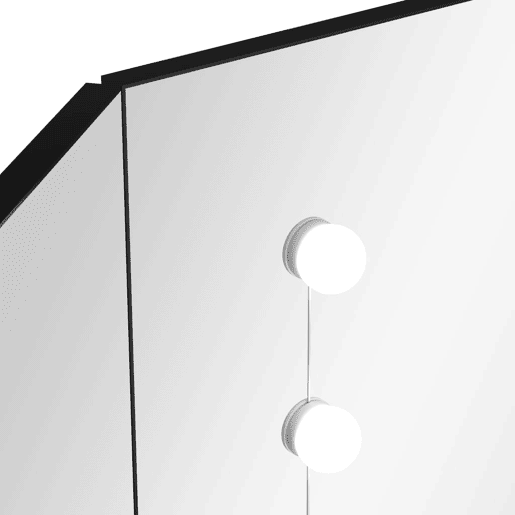 vidaXL Toucador de canto com LED 111x54x141,5 cm preto
